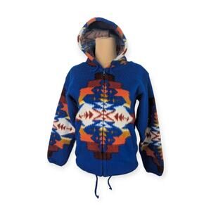 Handmade Alpaca Wool Zip Hoodie ~ Kids Size 8 ~ Made in Ecuador